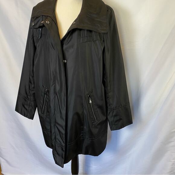 Andrew Marc Marc New York Women’s Trench Style Jacket Size Large Black - Picture 3 of 15